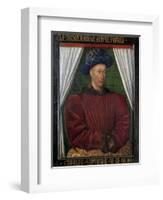 Portrait of Charles VII - by Jean Fouquet-null-Framed Giclee Print