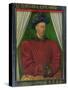 Portrait of Charles VII, King of France, circa 1445-50-Jean Fouquet-Stretched Canvas