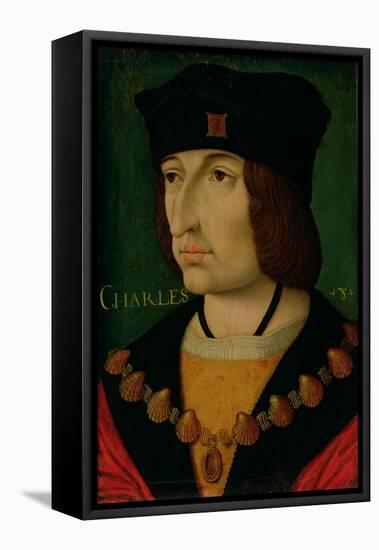 Portrait of Charles VIII King of France-Jean Bourdichon-Framed Stretched Canvas