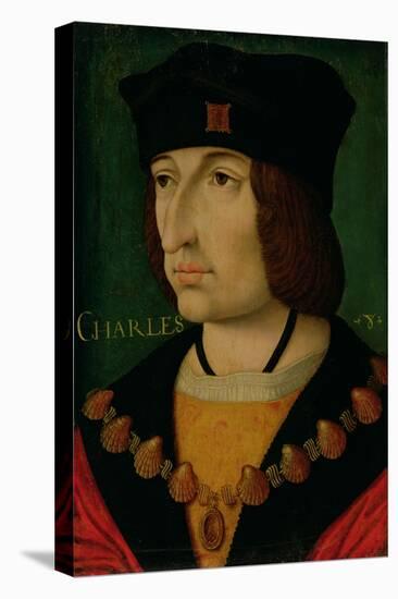 Portrait of Charles VIII King of France-Jean Bourdichon-Stretched Canvas