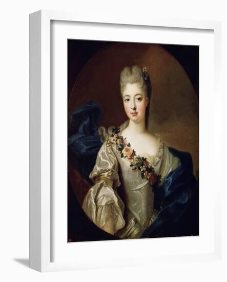 Portrait of Charlotte Aglaé of Orléans, Mademoiselle De Valois, 1720S-Pierre Gobert-Framed Giclee Print