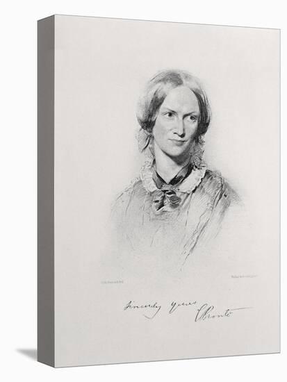 Portrait of Charlotte Bronte, Engraved by Walker and Boutall (Engraving)-George Richmond-Stretched Canvas