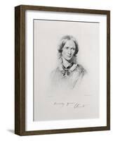 Portrait of Charlotte Bronte, Engraved by Walker and Boutall (Engraving)-George Richmond-Framed Giclee Print