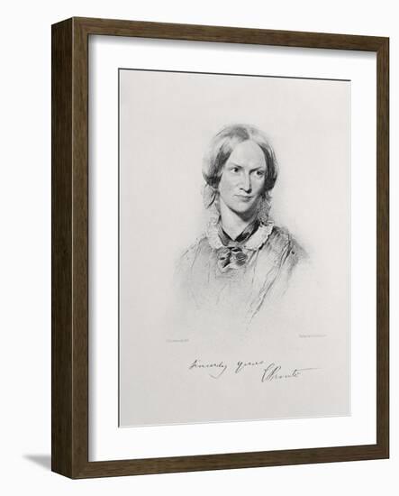 Portrait of Charlotte Bronte, Engraved by Walker and Boutall (Engraving)-George Richmond-Framed Giclee Print