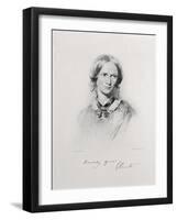 Portrait of Charlotte Bronte, Engraved by Walker and Boutall (Engraving)-George Richmond-Framed Giclee Print