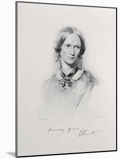 Portrait of Charlotte Bronte, Engraved by Walker and Boutall (Engraving)-George Richmond-Mounted Giclee Print