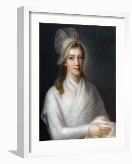 Portrait of Charlotte Corday (1768-179)-Jean-Jacques Hauer-Framed Giclee Print