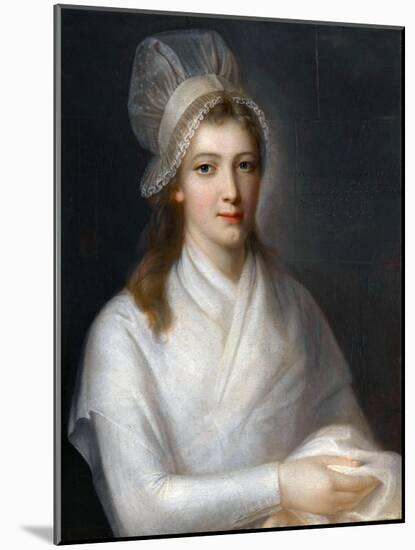 Portrait of Charlotte Corday (1768-179)-Jean-Jacques Hauer-Mounted Giclee Print
