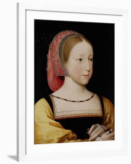 Portrait of Charlotte of France, C.1522-Jean Clouet-Framed Giclee Print