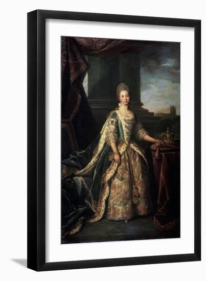 Portrait of Charlotte of Mecklenburg-Strelitz, Wife of King George III of England, 1773-Nathaniel Dance-Holland-Framed Giclee Print