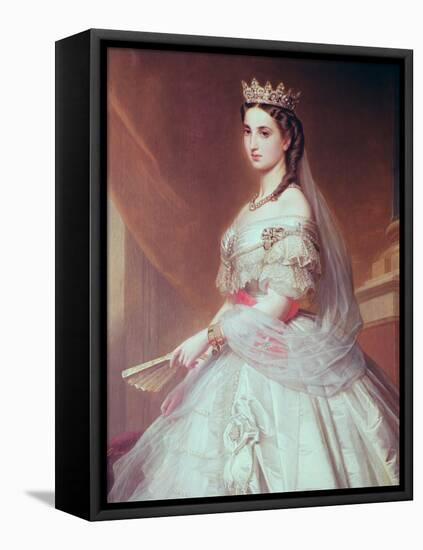 Portrait of Charlotte of Saxe-Cobourg-Gotha Princess of Belgium and Empress of Mexico-Alfred Graeffle-Framed Stretched Canvas