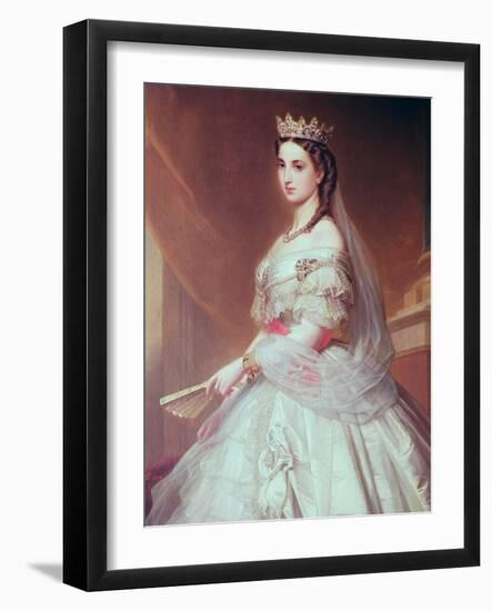 Portrait of Charlotte of Saxe-Cobourg-Gotha Princess of Belgium and Empress of Mexico-Alfred Graeffle-Framed Giclee Print