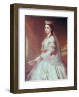 Portrait of Charlotte of Saxe-Cobourg-Gotha Princess of Belgium and Empress of Mexico-Alfred Graeffle-Framed Premium Giclee Print