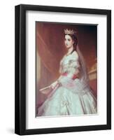 Portrait of Charlotte of Saxe-Cobourg-Gotha Princess of Belgium and Empress of Mexico-Alfred Graeffle-Framed Premium Giclee Print