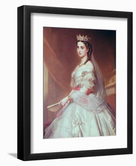 Portrait of Charlotte of Saxe-Cobourg-Gotha Princess of Belgium and Empress of Mexico-Alfred Graeffle-Framed Premium Giclee Print