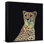 Portrait of Cheetah Sitting, Vector Illustration-Jan Fidler-Framed Stretched Canvas