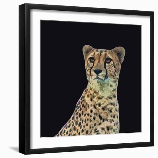 Portrait of Cheetah Sitting, Vector Illustration-Jan Fidler-Framed Photographic Print