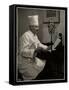 Portrait of Chef Maurice Hervieux at the Microphone at the Hotel Commodore, 1930-Byron Company-Framed Stretched Canvas