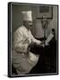 Portrait of Chef Maurice Hervieux at the Microphone at the Hotel Commodore, 1930-Byron Company-Stretched Canvas