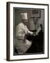 Portrait of Chef Maurice Hervieux at the Microphone at the Hotel Commodore, 1930-Byron Company-Framed Giclee Print