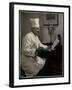 Portrait of Chef Maurice Hervieux at the Microphone at the Hotel Commodore, 1930-Byron Company-Framed Giclee Print