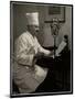 Portrait of Chef Maurice Hervieux at the Microphone at the Hotel Commodore, 1930-Byron Company-Mounted Giclee Print