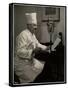 Portrait of Chef Maurice Hervieux at the Microphone at the Hotel Commodore, 1930-Byron Company-Stretched Canvas