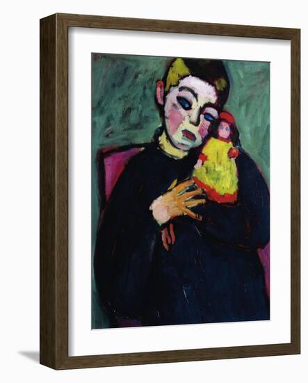 Portrait of Child with Doll, 1910, Painting by Alexej Von Jawlensky (1864-1941)-null-Framed Giclee Print