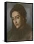 Portrait of Christina Rossetti, Head and Shoulders, Turned Three-Quarters to the Left, 1877-Dante Gabriel Rossetti-Framed Stretched Canvas
