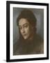 Portrait of Christina Rossetti, Head and Shoulders, Turned Three-Quarters to the Left, 1877-Dante Gabriel Rossetti-Framed Giclee Print