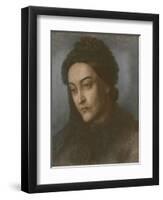 Portrait of Christina Rossetti, Head and Shoulders, Turned Three-Quarters to the Left, 1877-Dante Gabriel Rossetti-Framed Giclee Print