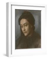 Portrait of Christina Rossetti, Head and Shoulders, Turned Three-Quarters to the Left, 1877-Dante Gabriel Rossetti-Framed Giclee Print