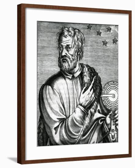 Portrait of Christopher Columbus from 'Les Vrais Portraits Et Vies Des Hommes' by Andre Thevet-null-Framed Giclee Print