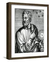 Portrait of Christopher Columbus from 'Les Vrais Portraits Et Vies Des Hommes' by Andre Thevet-null-Framed Giclee Print