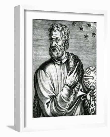 Portrait of Christopher Columbus from 'Les Vrais Portraits Et Vies Des Hommes' by Andre Thevet-null-Framed Giclee Print