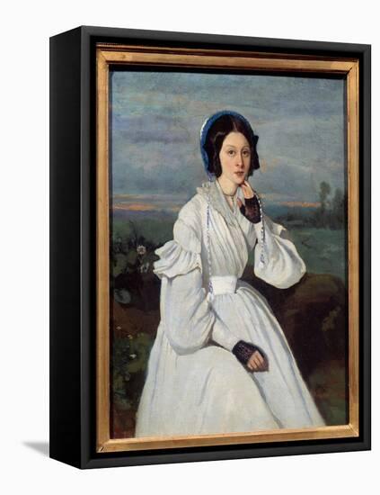 Portrait of Claire Sennegon (1821-?) Painting by Camille Corot (1796-1875) 1837 Sun. 0,43X0,35 M-Jean Baptiste Camille Corot-Framed Stretched Canvas