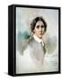 Portrait of Clara Schumann (1819-96) 1853-Joseph Bonaventure Laurens-Framed Stretched Canvas