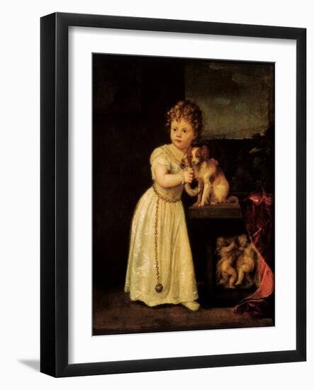 Portrait of Clarissa Strozzi, 1542 (Oil on Canvas)-Titian (c 1488-1576)-Framed Giclee Print