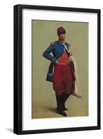 Portrait of Claude Monet (1840-1926) in Uniform, 1861-Charles Marie Lhuillier-Framed Giclee Print