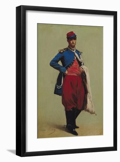 Portrait of Claude Monet (1840-1926) in Uniform, 1861-Charles Marie Lhuillier-Framed Giclee Print