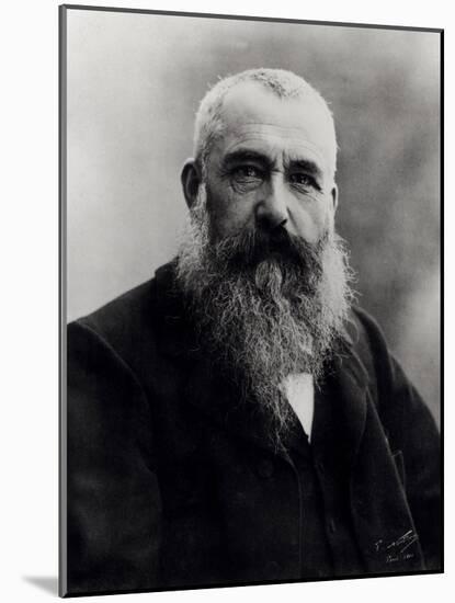 Portrait of Claude Monet (1841-1926) 1901 (B/W Photo)-Nadar-Mounted Giclee Print