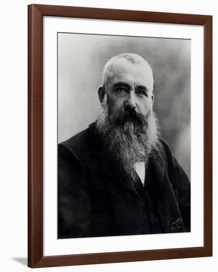 Portrait of Claude Monet (1841-1926) 1901 (B/W Photo)-Nadar-Framed Giclee Print