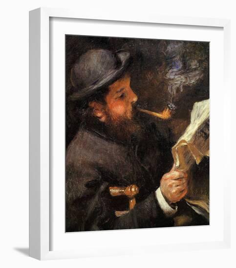 Portrait of Claude Monet Reading-Edouard Manet-Framed Giclee Print