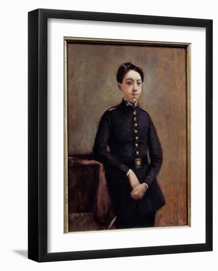 Portrait of Collegian Abel Chambaud Painting by Camille Corot (1796-1875) 19Th Century Sun. 0,32X0,-Jean Baptiste Camille Corot-Framed Giclee Print