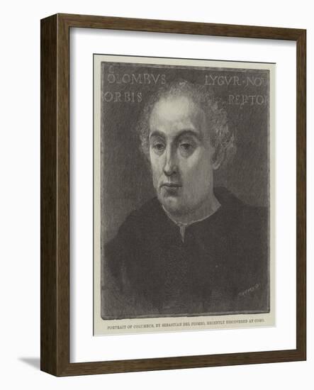 Portrait of Columbus, Recently Discovered at Como-Sebastiano del Piombo-Framed Giclee Print