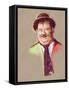 Portrait of Comedian Oliver Hardy (Illustration)-Alessandro Lonati-Framed Stretched Canvas