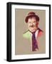 Portrait of Comedian Oliver Hardy (Illustration)-Alessandro Lonati-Framed Giclee Print