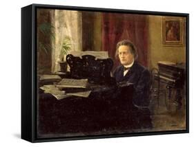 Portrait of Composer Anton Rubinstein-Michail Michailovich Yarowoy-Framed Stretched Canvas