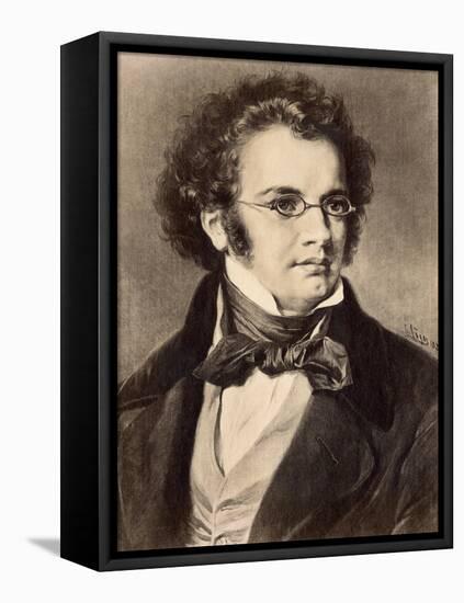 Portrait of Composer Franz Schubert-null-Framed Stretched Canvas