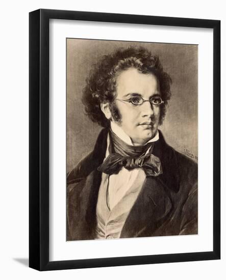 Portrait of Composer Franz Schubert-null-Framed Giclee Print